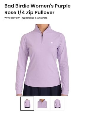 Bad Birdie | Purple Rose 1/4 Zip Mock Neck Pullover Longsleeve Shirt - Size M